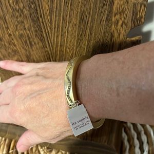 3/$18 Lia Sophia Gold/Rhinestone Stretch Bracelet - New - Lot 270